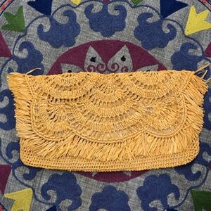 Chic Mustard Woven Clutch